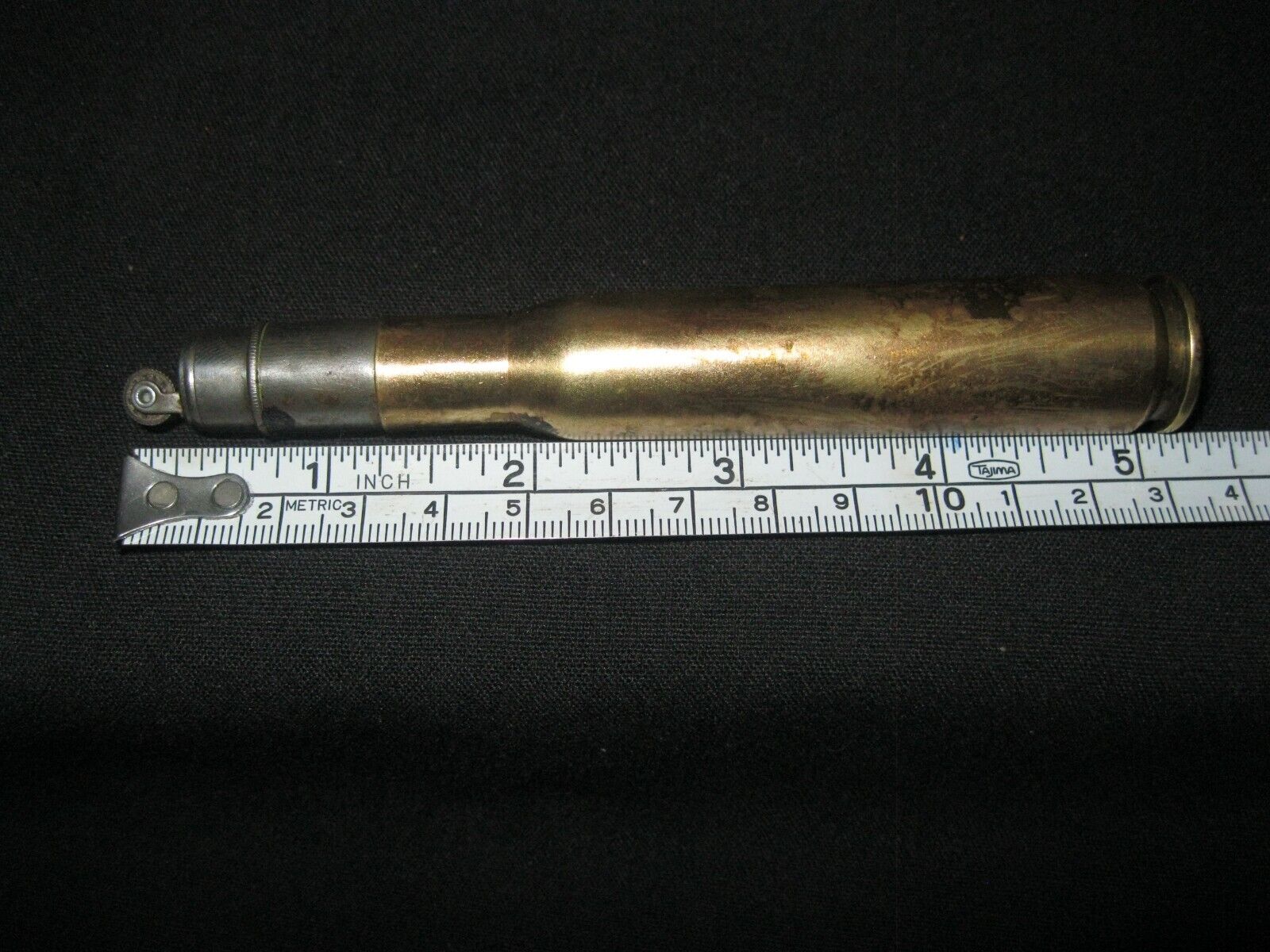 Vintage Trench Art Brass Bullet Lighter, WWI(?)