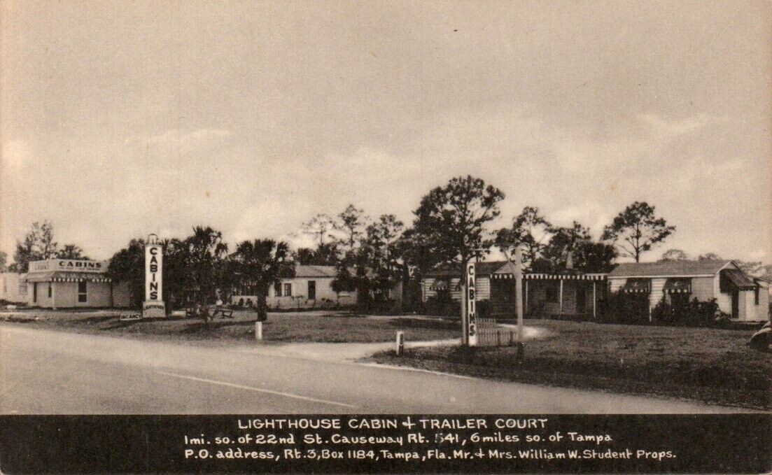 Postcard - Lighthouse Cabin and Trailer Court Tampa, Florida 0291