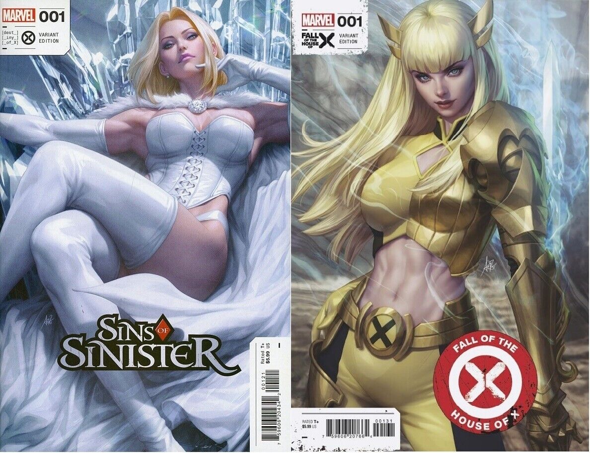 SINS OF SINISTER #1 FALL HOUSE OF X #1 ARTGERM VARIANT SET NM EMMA FROST MAGIK