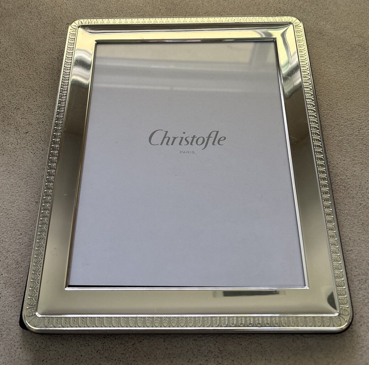 Christofle Paris France Silver Photo Picture Frame ”7 X 10” Inside Photo