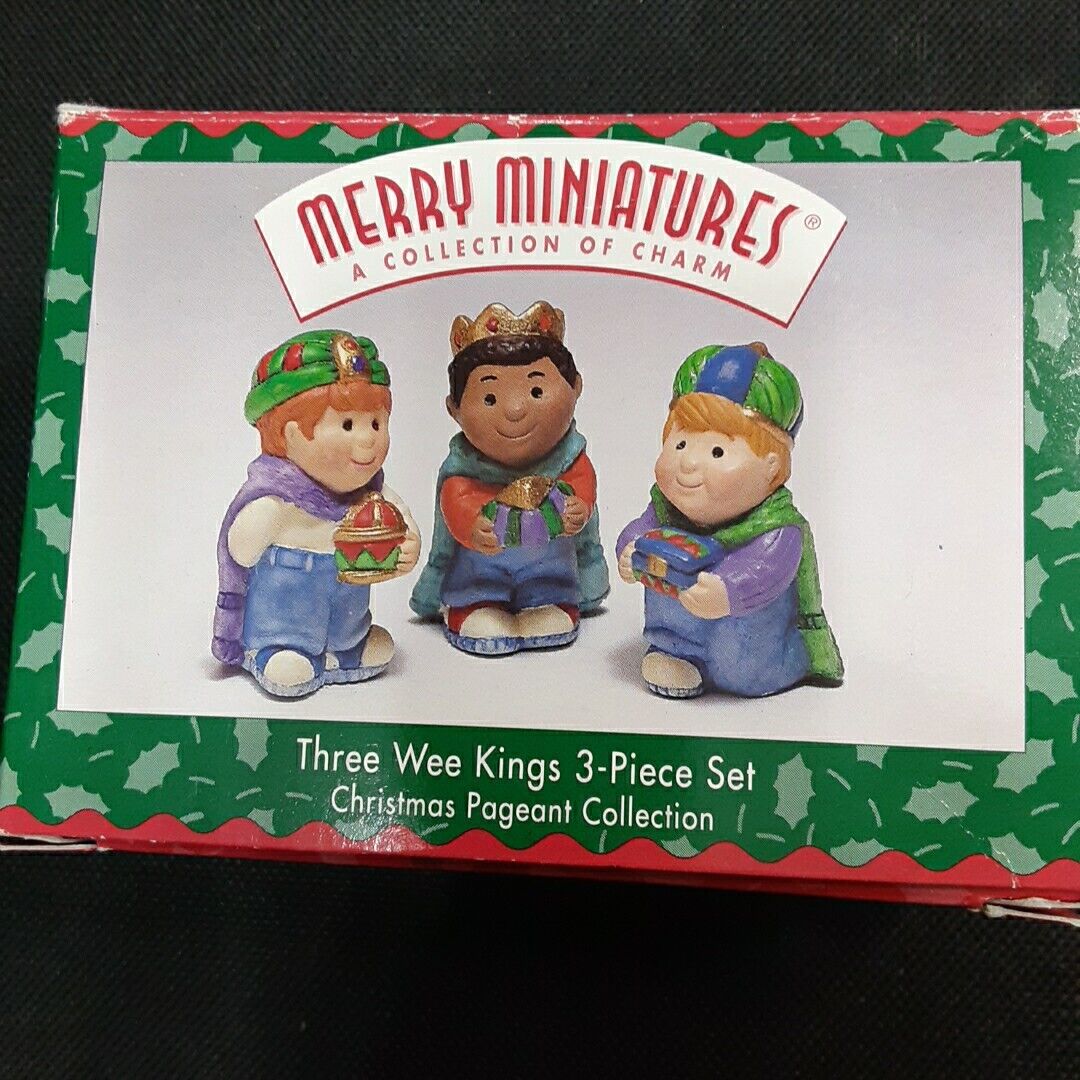 1997 Hallmark Merry Miniatures Three Wee Kings Nativity Wise Men Ornaments w Box