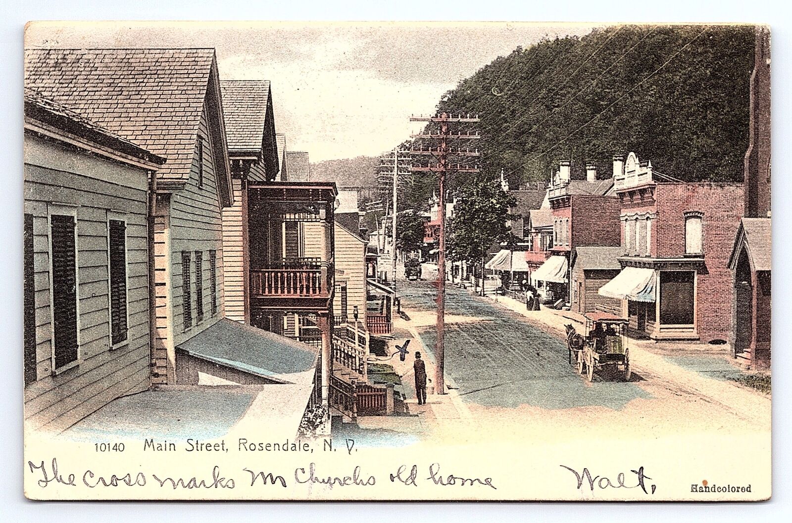 Postcard Rosendale New York Main Street View The Rotograph Co. c.1907