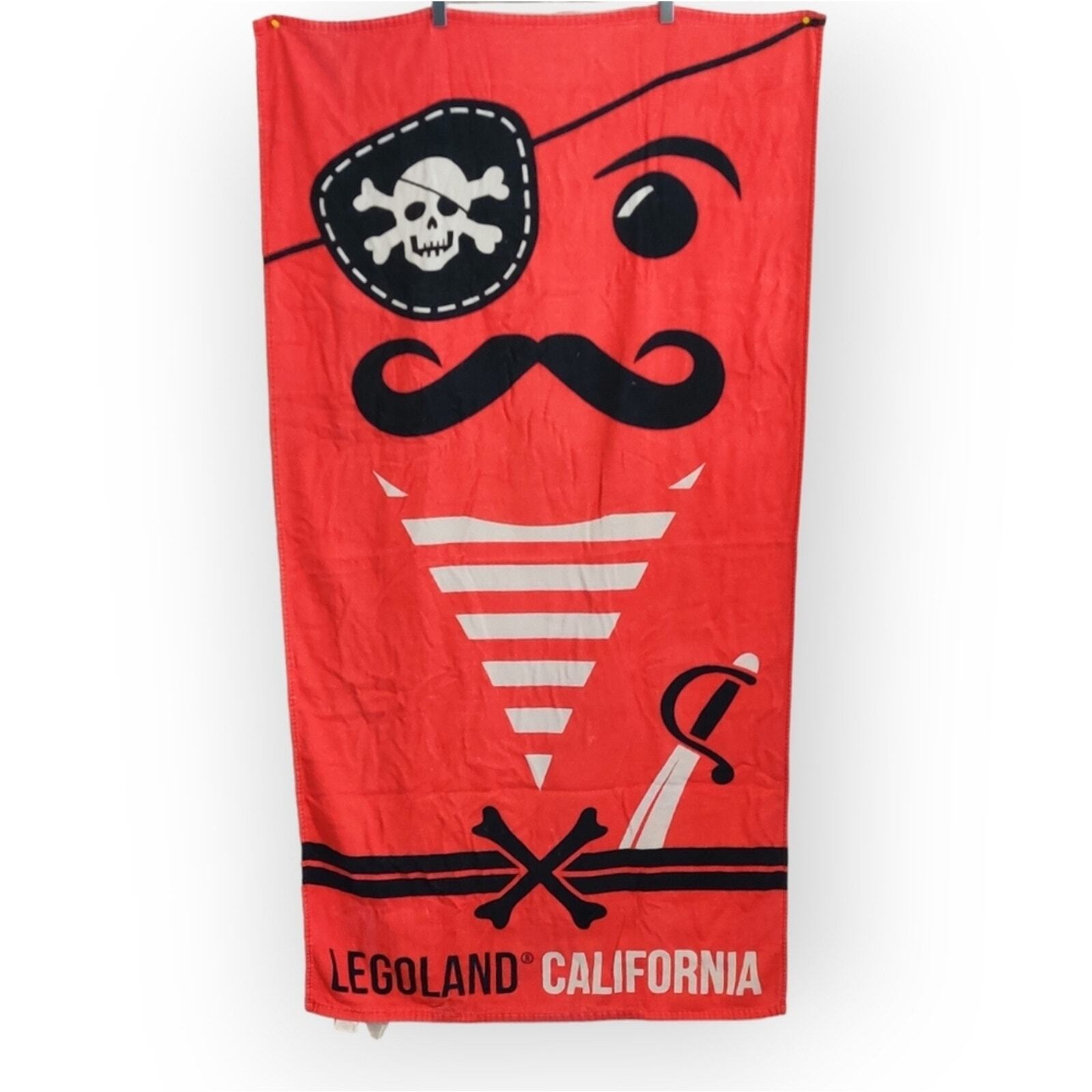 Legoland California Pirate Skull Crossbones Red Beach Towel