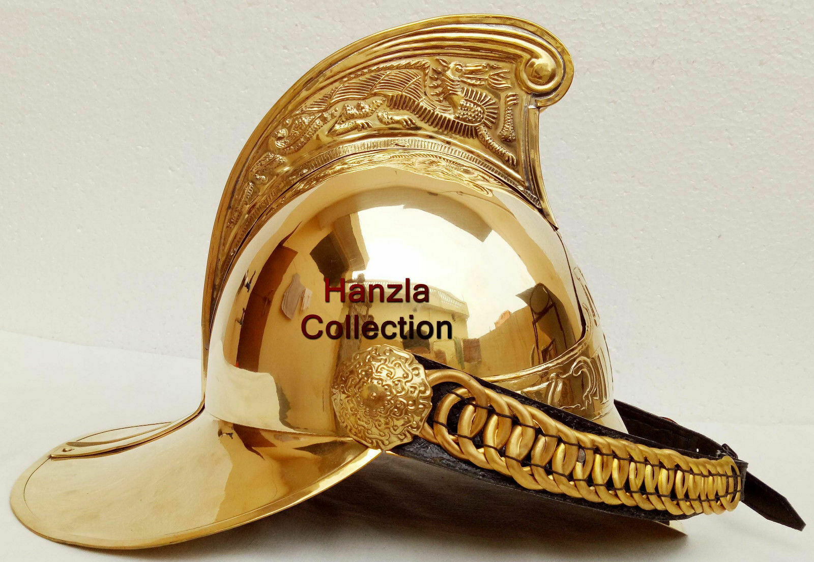 Victorian Brass NSW FB Fireman Golden Finish Wearable Helmet