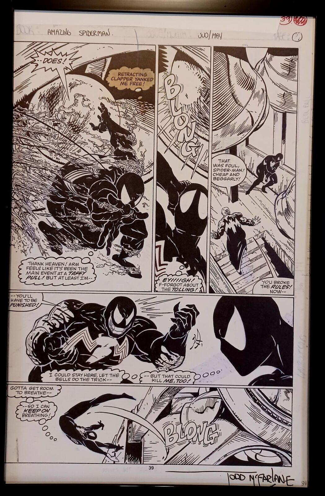 Amazing Spider-Man #300 pg. 34 by Todd McFarlane 11x17 FRAMED Original Art Print