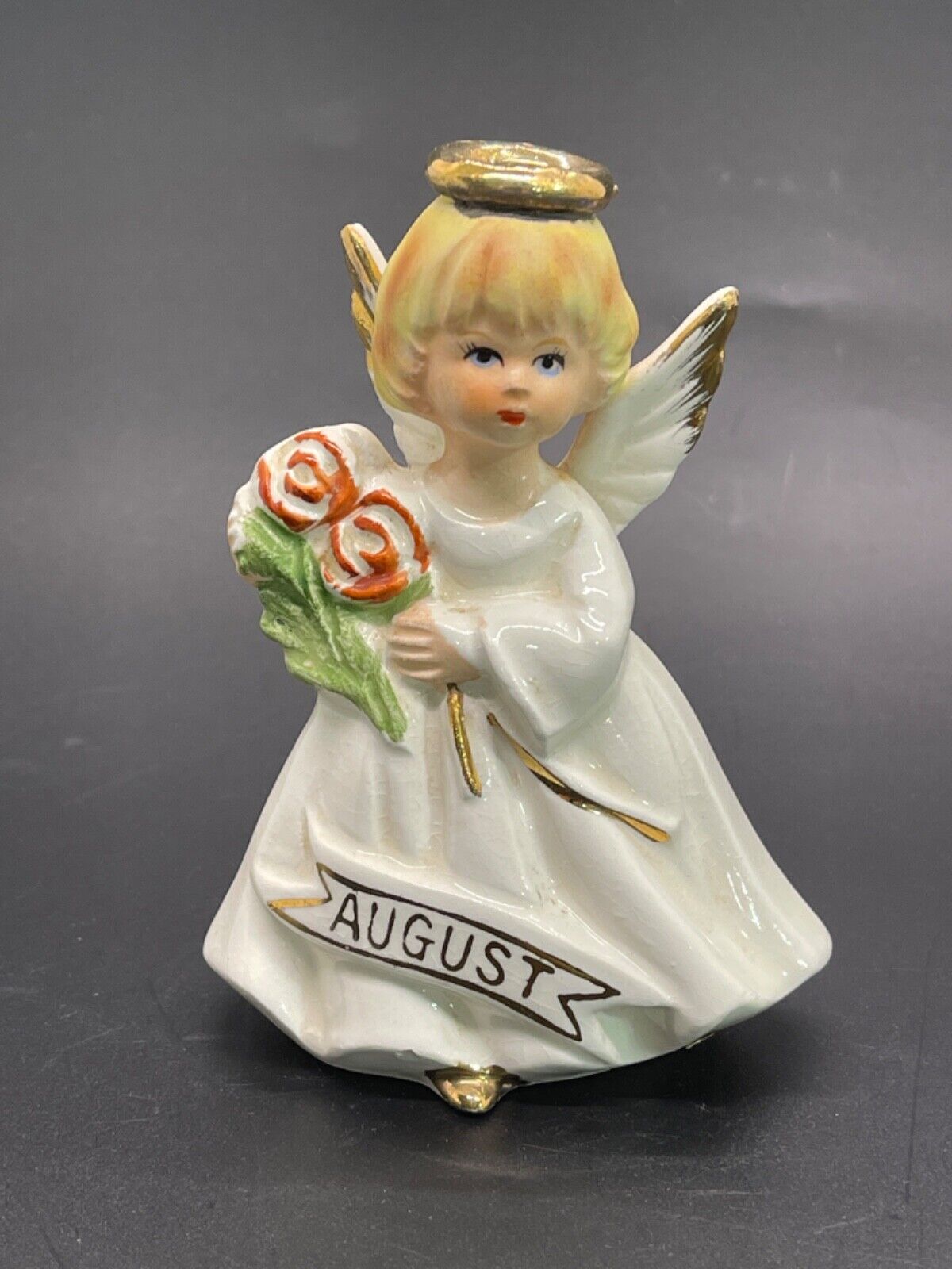 Vintage August Birthday Angel Figurine Kistchy Cute A Price Import Japan 4\