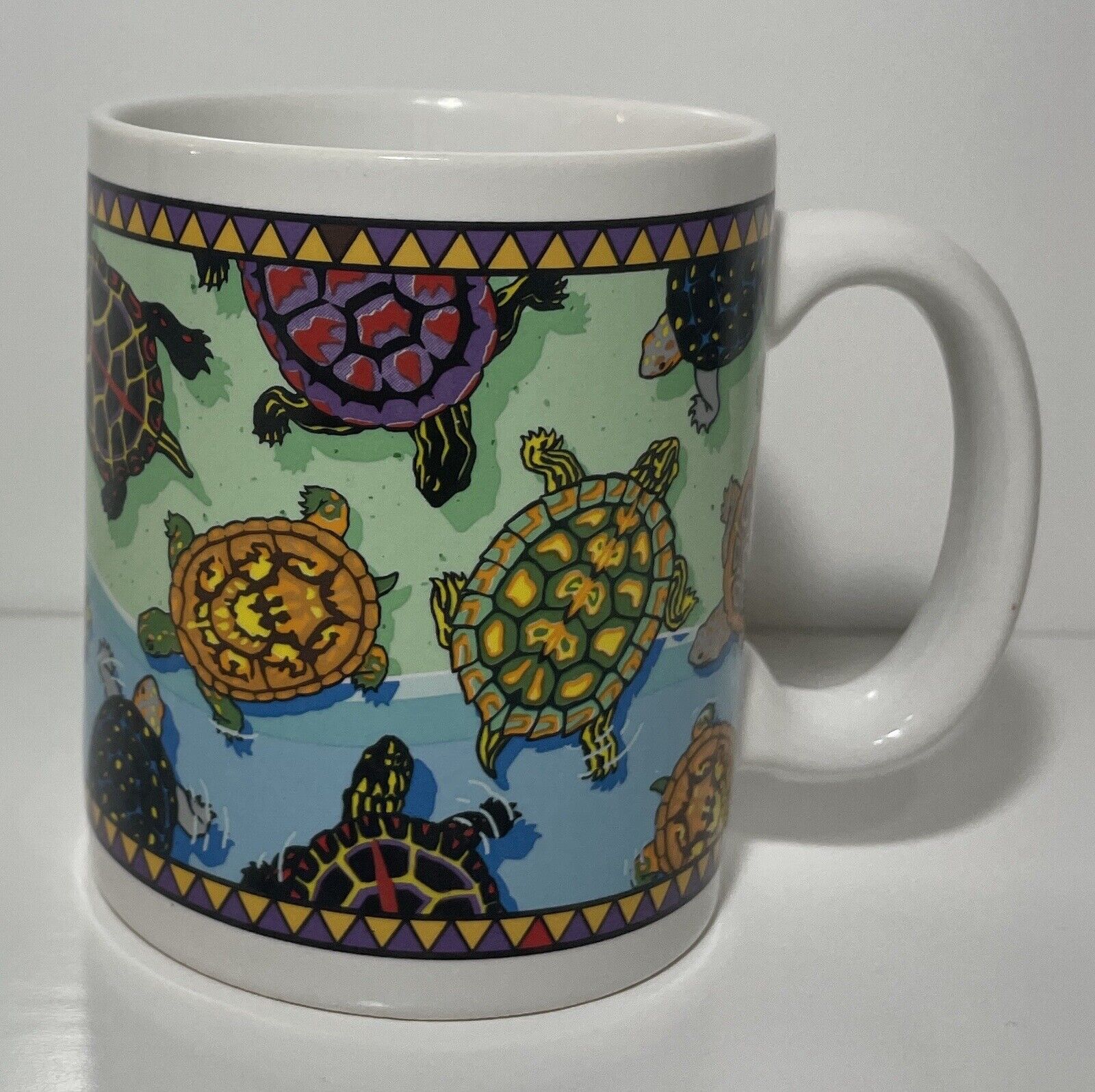 Vintage 1994 Dan Gilbert Art Turtle Coffee Mug DaMert  Company San Leandro CA 😊