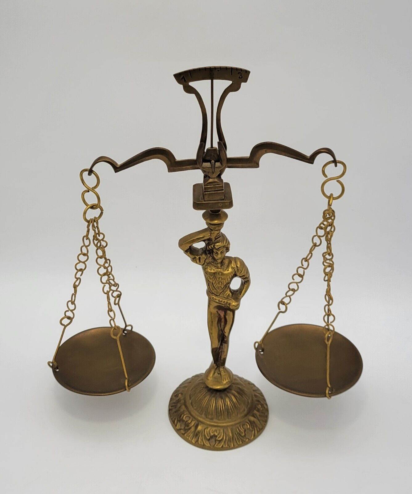 Vintage Brass Figure Balance Scale