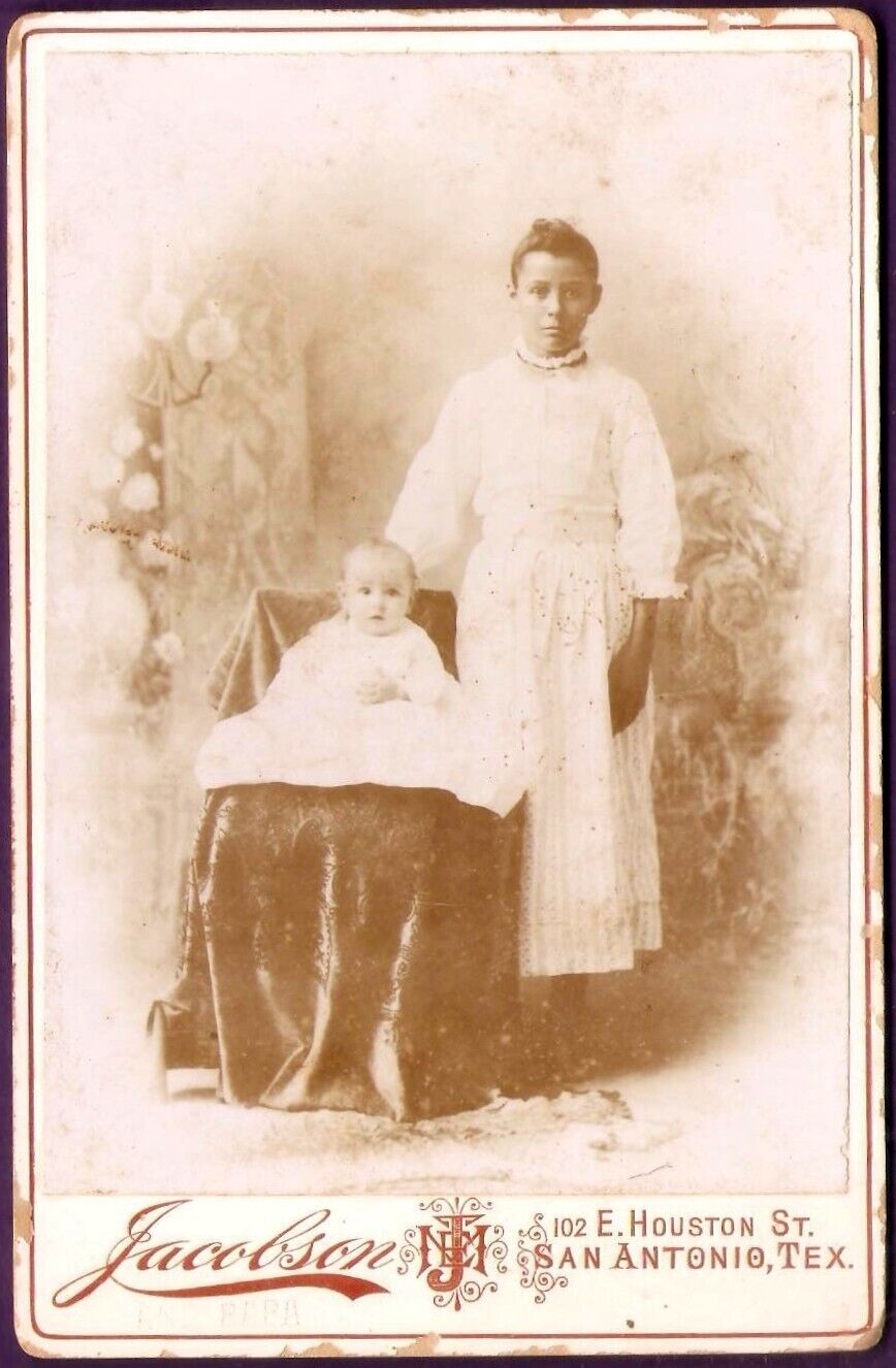San Antonio Texas Cabinet Card of Two Children by Jacobson