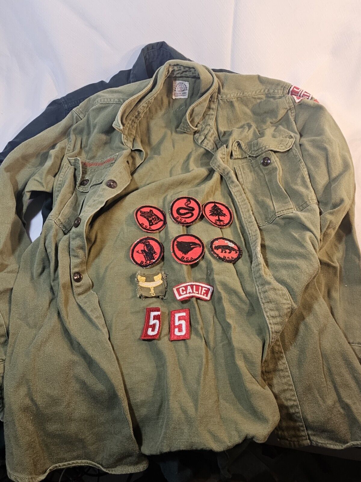 Vintage 1940s-50s Boyscout Shirts, Patches And  Button Lot