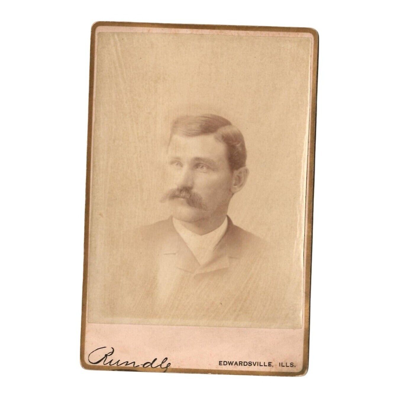 Antique Photograph Cabinet Card Rundle Edwardsville Ills. Thomas Binney (Father)