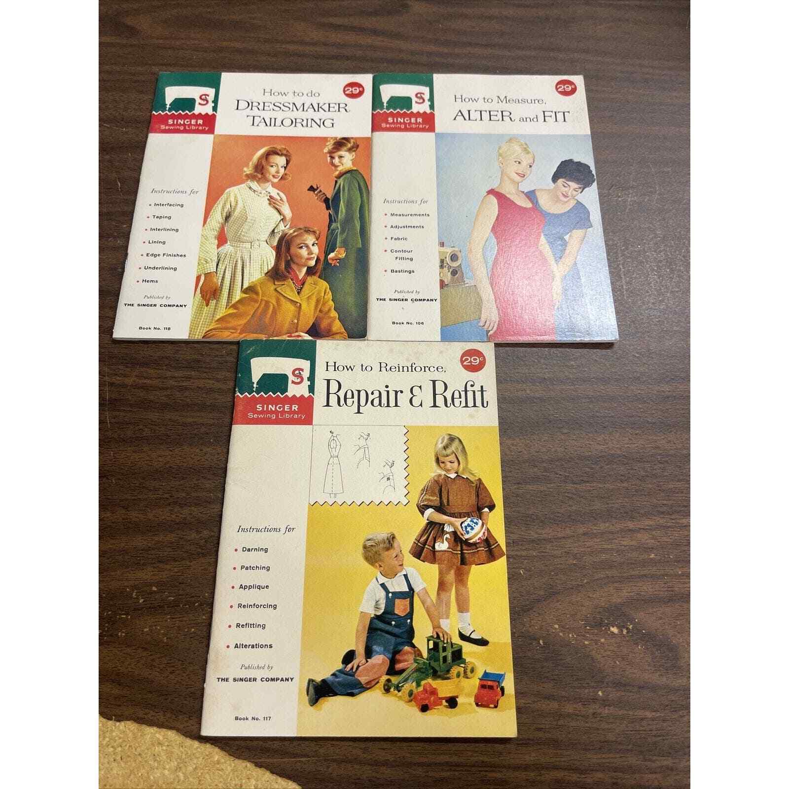 Singer How To Measure, Alter and Fit & Dressmaker Tailoring How-To Books Vintage