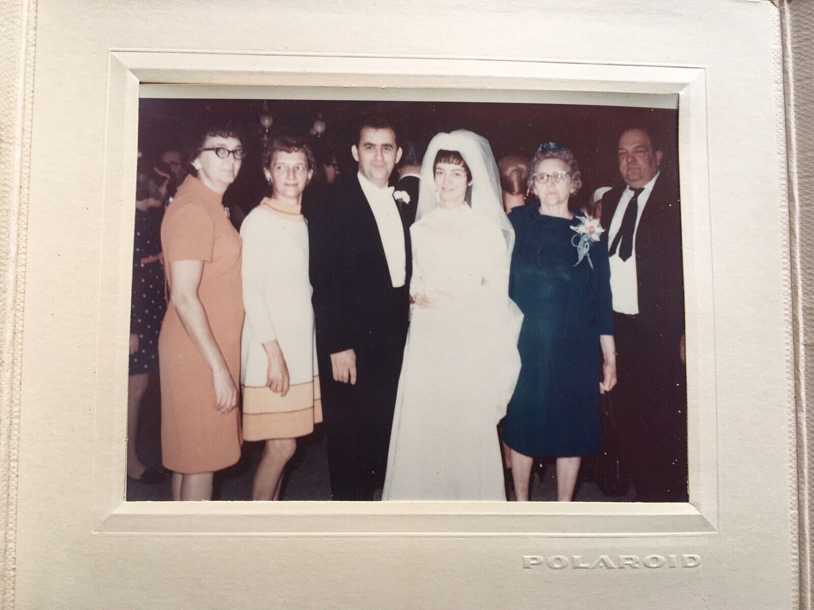 Vintage Found Polaroid Wedding Photo In Polaroid Gatefold Holder Larger Size