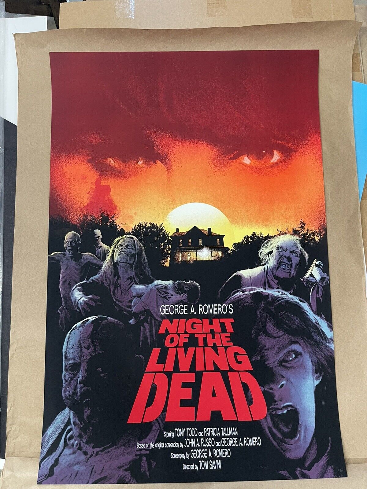 Night Of The Living Dead By Henrik Sahlstrom, Screen printed Art Classic Movie