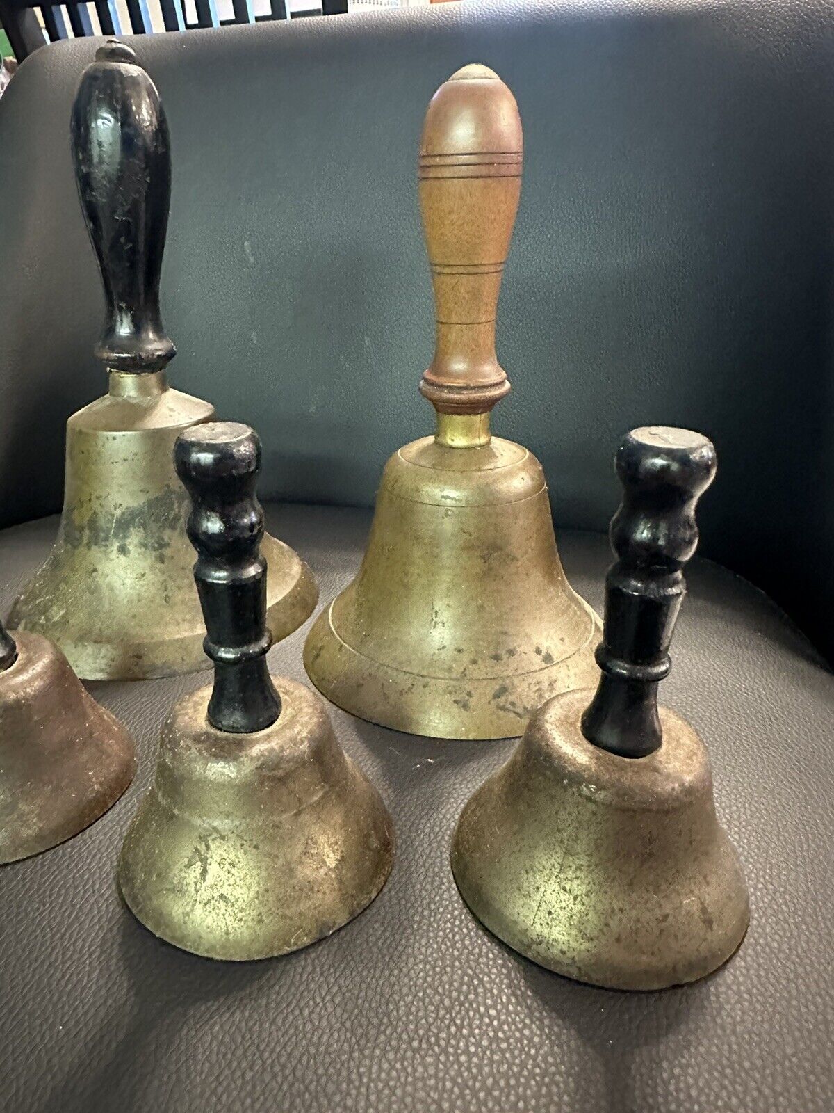 Antique School Bell Set, 6 Beautiful Bells