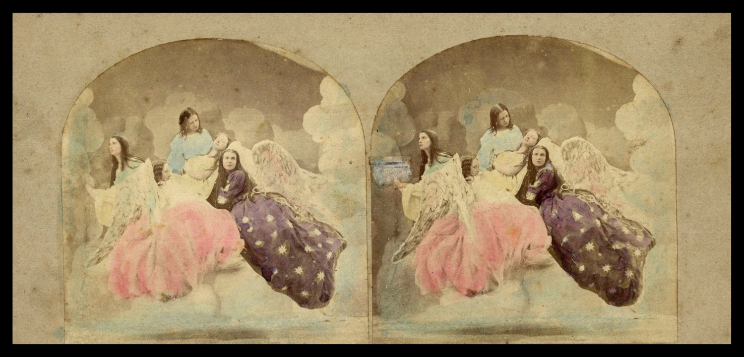 The Ascension of Marguerite, ca.1860, Watercolor Stereo Vintage Print Stereo, le