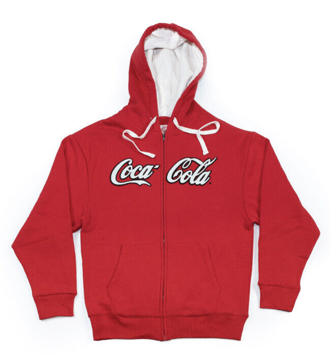 Coca-Cola Script Men's Full Zip Hoodie Sweter Small