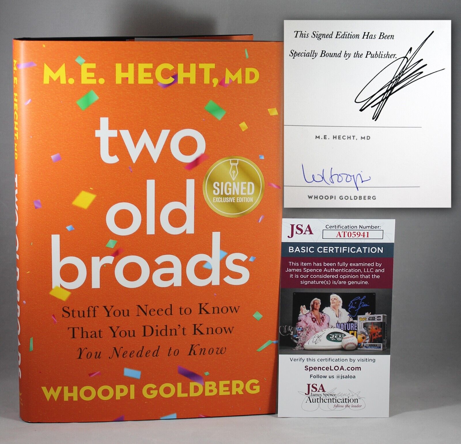 WHOOPI GOLDBERG SIGNED TWO OLD BROADS 1ST EDITION HARDCOVER BOOK AUTO +JSA COA