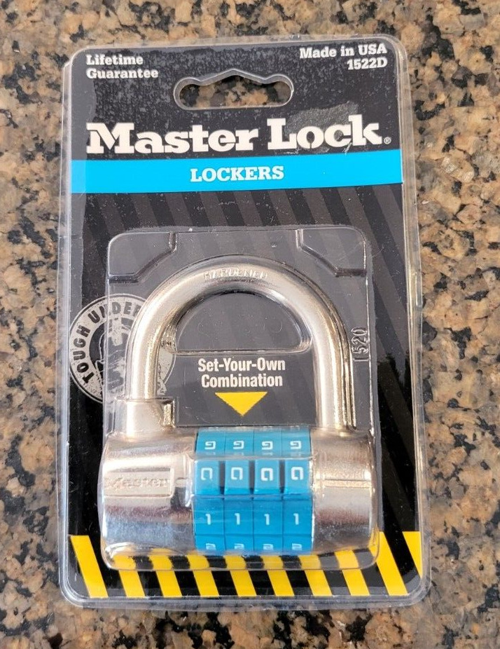 New Vintage Master Lock Set Your Own Combination Lock 1522D  1999 NOS