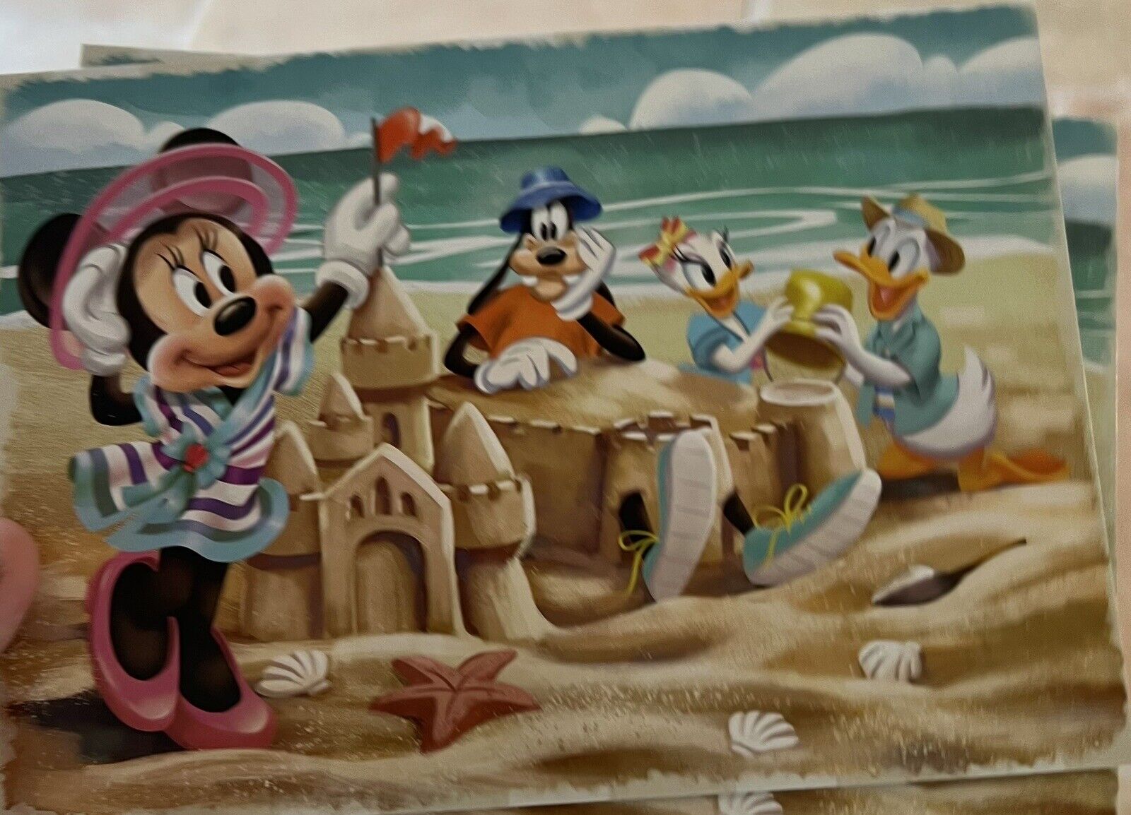 DISNEY WORLD postcard Minnie Mouse Cape May Cafe Beach Club Resort NEW