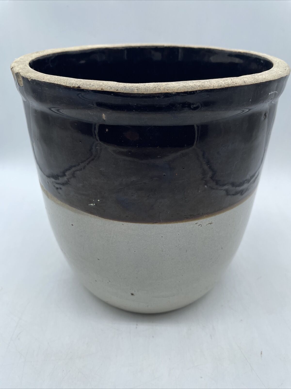 Stoneware Crock AQ-VTG Salt Glaze Brown & Oatmeal-2 Qt-8\
