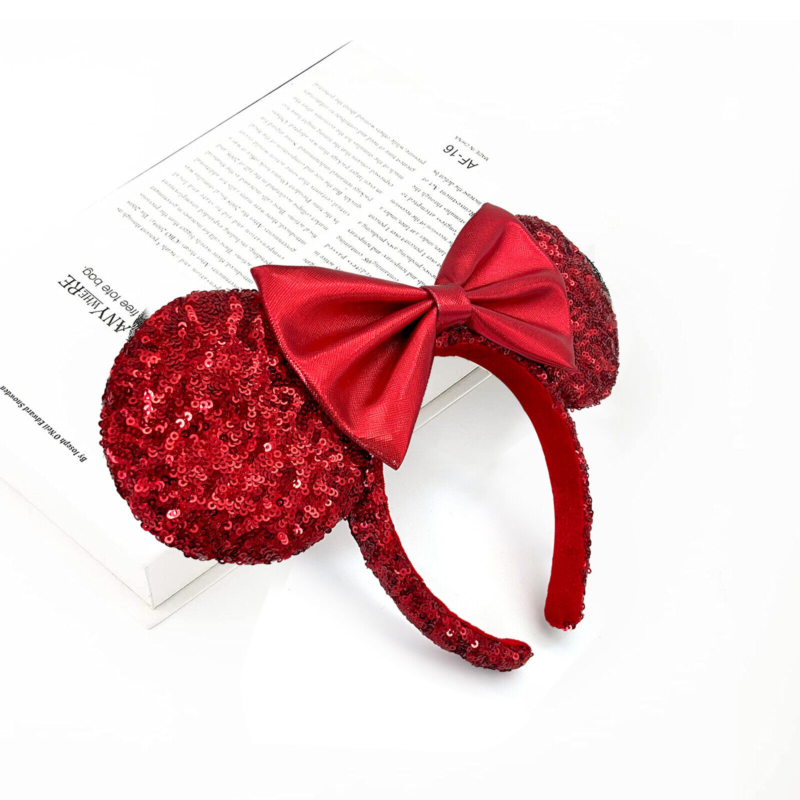 Disney Parks Ears Minnie Ears Pirate Disneyland Red Sequin Bow Headband NEW