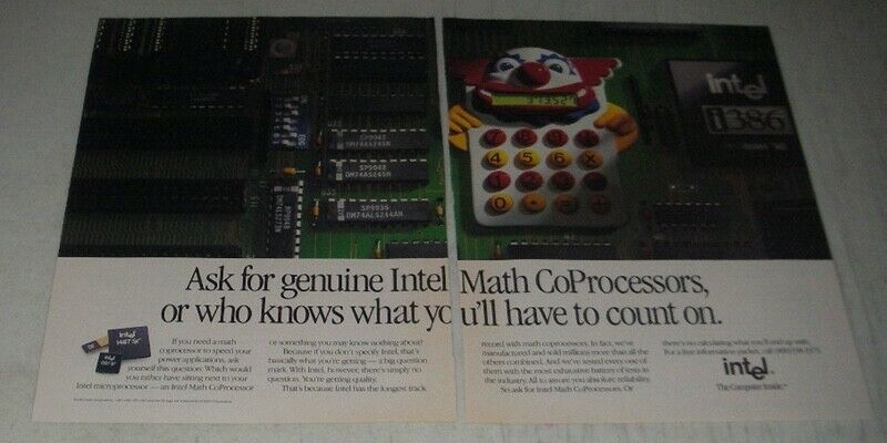 1991 Intel Math CoProcessors Ad - Ask for genuine Intel Math coProcessors