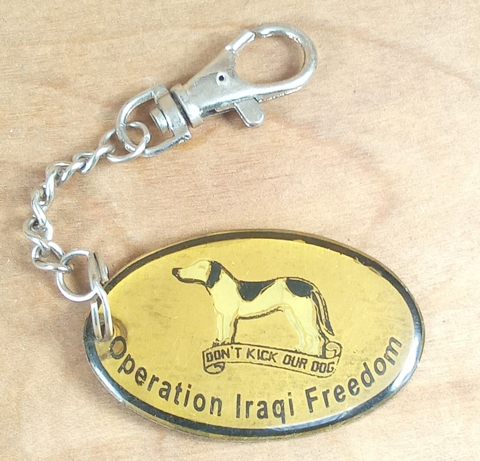 Operation Iraqi Freedom Keychain Don\'t Kick My Dog Kuwait Saudi Arabia Qatar