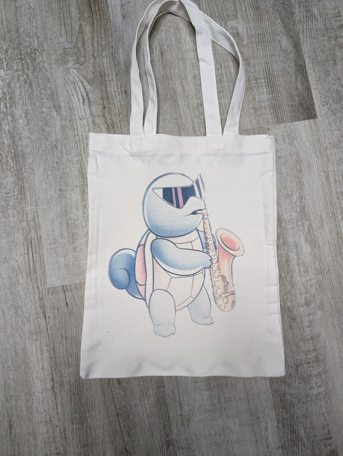 Saxophone Squirtle Tote Bag - Cust Made Pokemon Tote Bag - Pokemon Bag 