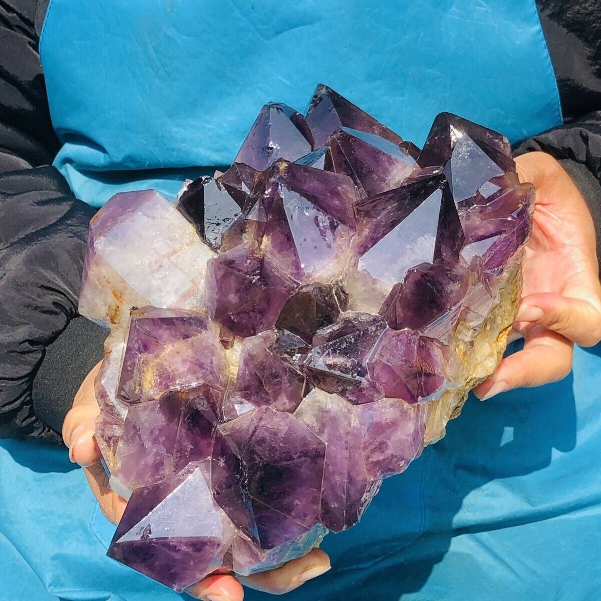 10.78LB Natural Amethyst Cluster Purple Quartz Crystal Rare Mineral Specimen 614