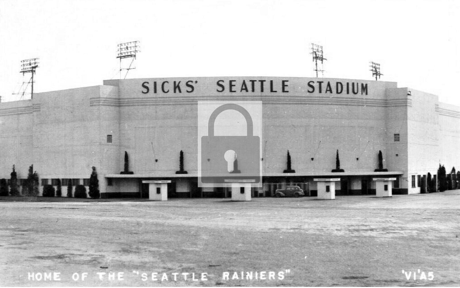 Sicks Seattle Rainiers Baseball Stadium Washington WA Reprint Postcard