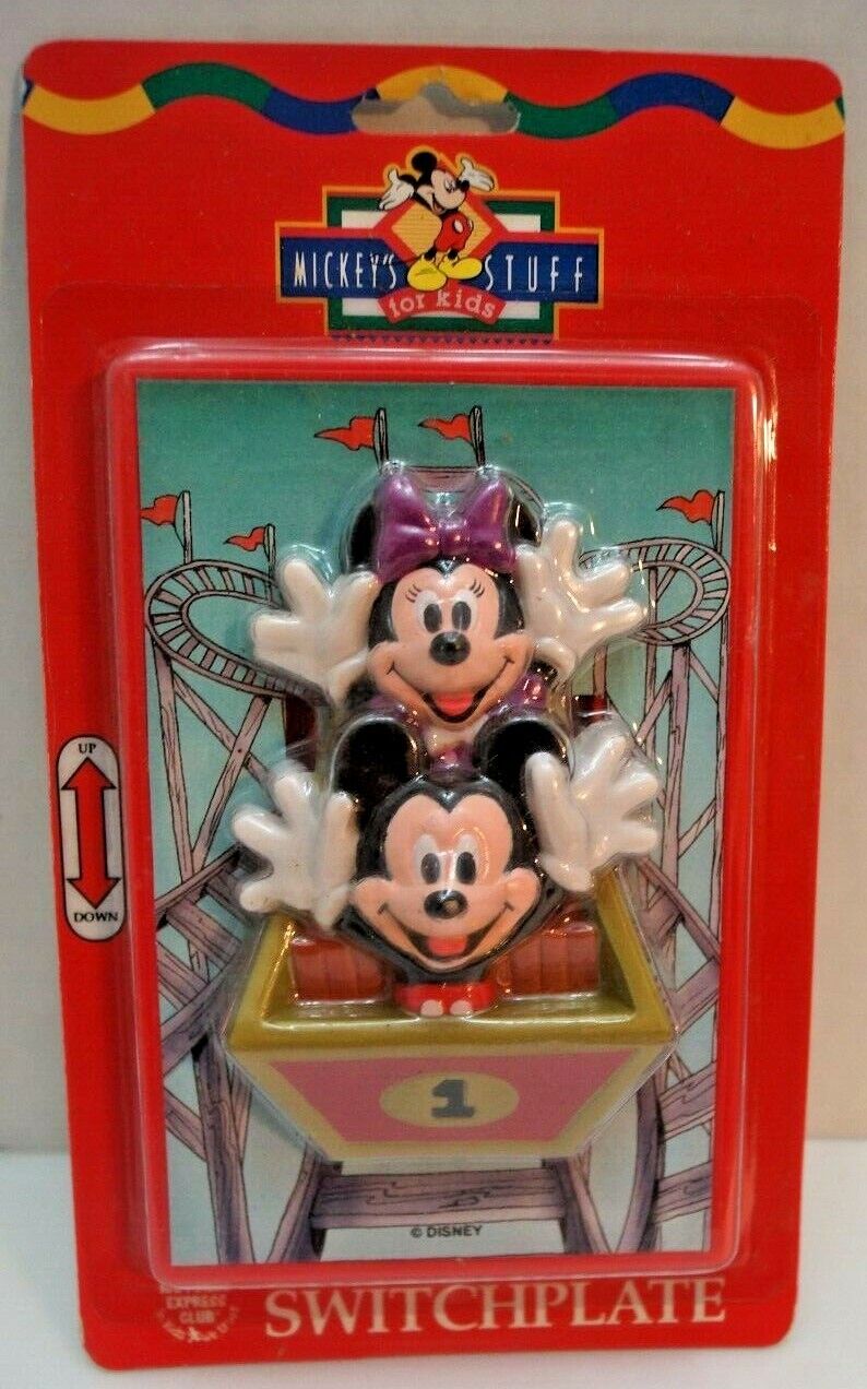 Vintage Disney Mickey's Stuff for Kids Light Switch Plate Mickey Minnie NEW