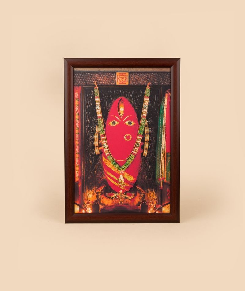 Isha Life Linga Bhairavi Photo with Bangles - Kumkum (10x15) with frame