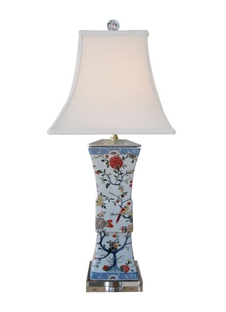 Beautiful Floral Porcelain Square Vase Table Lamp 28