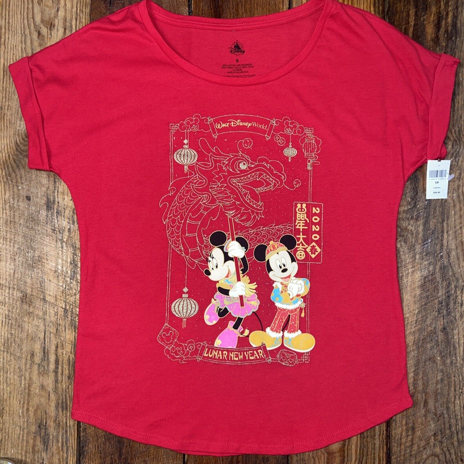 Disney Parks Chinese Lunar New Year Small Women Shirt 2020 Ladies Mickey Minnie