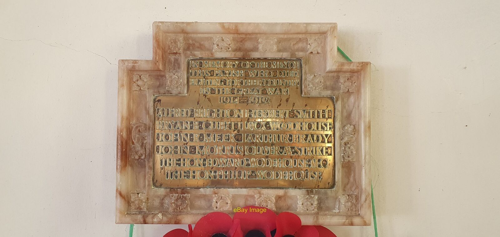 Photo 12x8 WW1 war memorial inside St Margaret\'s Church, Witton Pollard St c2021