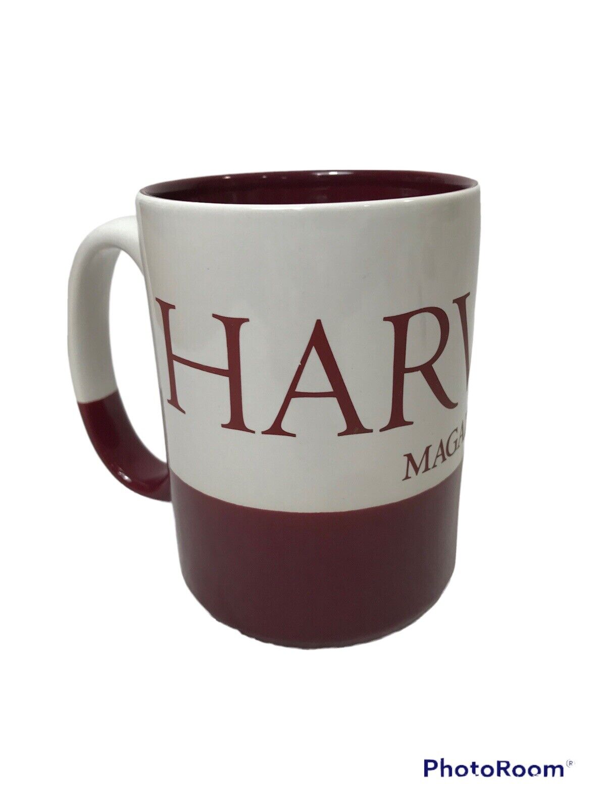 HARVARD MAGAZINE Coffee Mug Cup CRIMSON & WHITE Hard to Find  College University