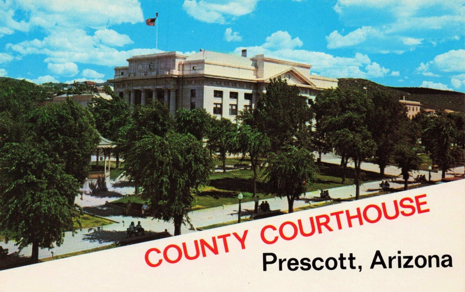 Postcard Yavapai County Courthouse, Prescott,  Arizona AZ Vintage