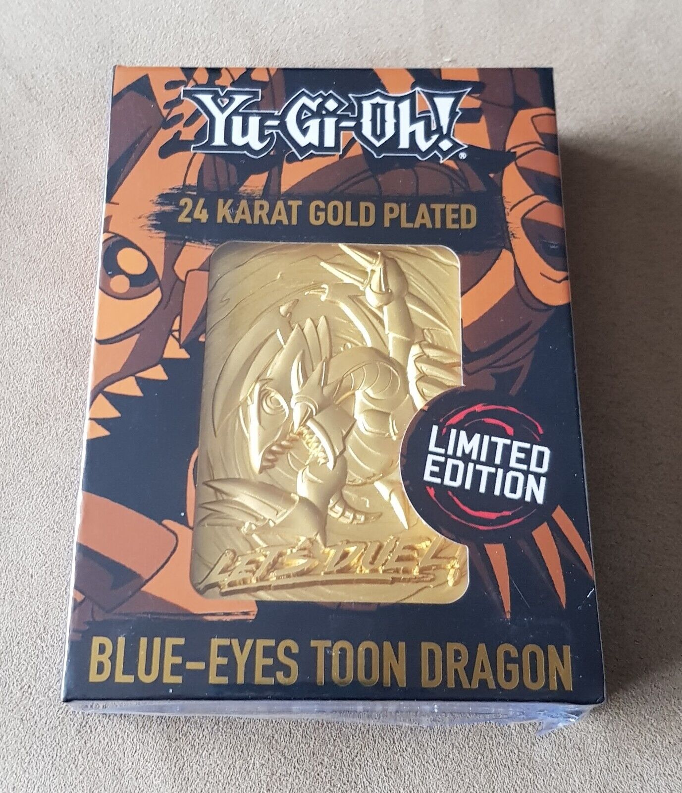 Yu-Gi-Oh Blue Eyes Toon Dragon - 24k Gold Plated Card - Limited Ed to 5,000