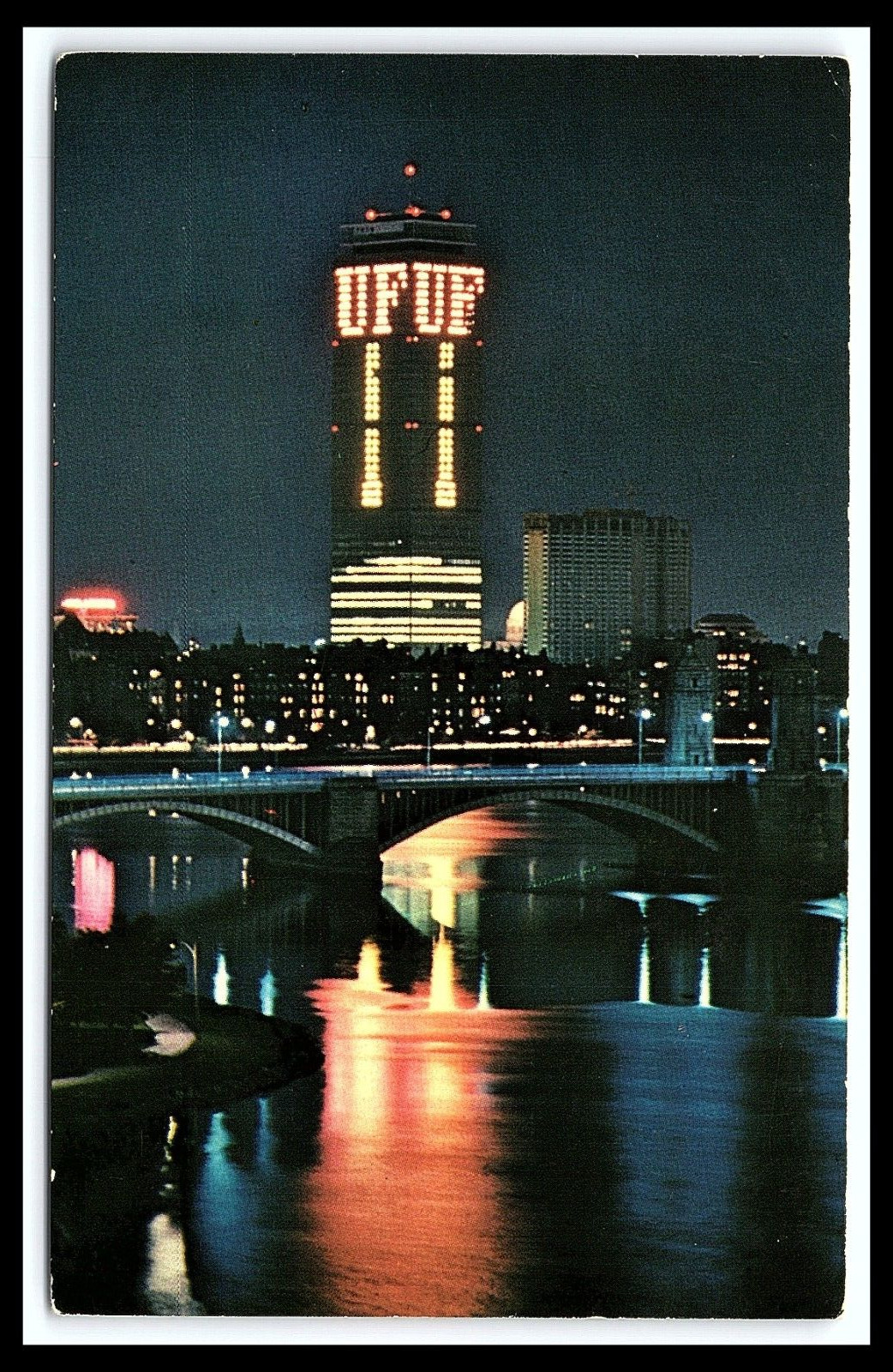 Boston MA Postcard Prudential Center Night View Unposted   pc222