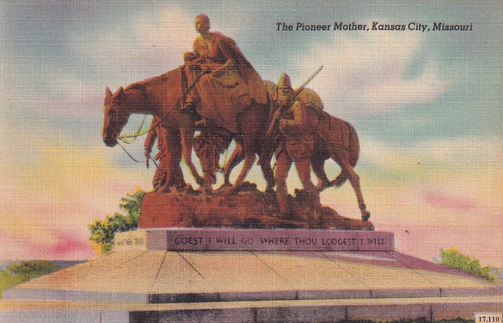 The Pioneer Mother Kansas City Missouri MO Postcard A16