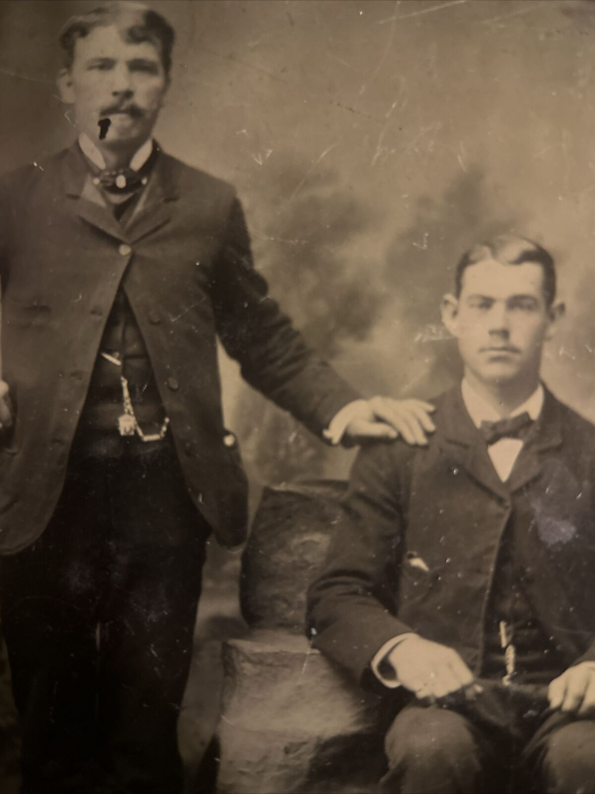 1860s Tintype Photograph Two Dapper Gents