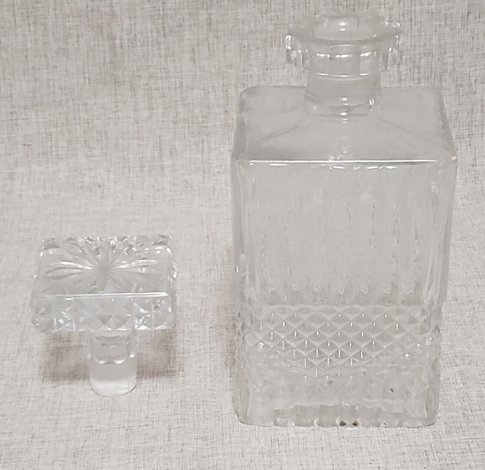 Vintage Cut Crystal Glass Alcohol Whiskey Decanter Vintage MCM