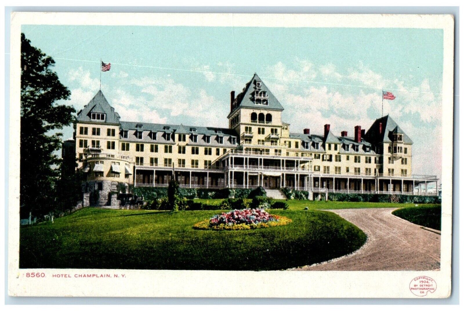 c1905 Hotel Building Dirt Road Champlain New York NY Unposted Antique Postcard