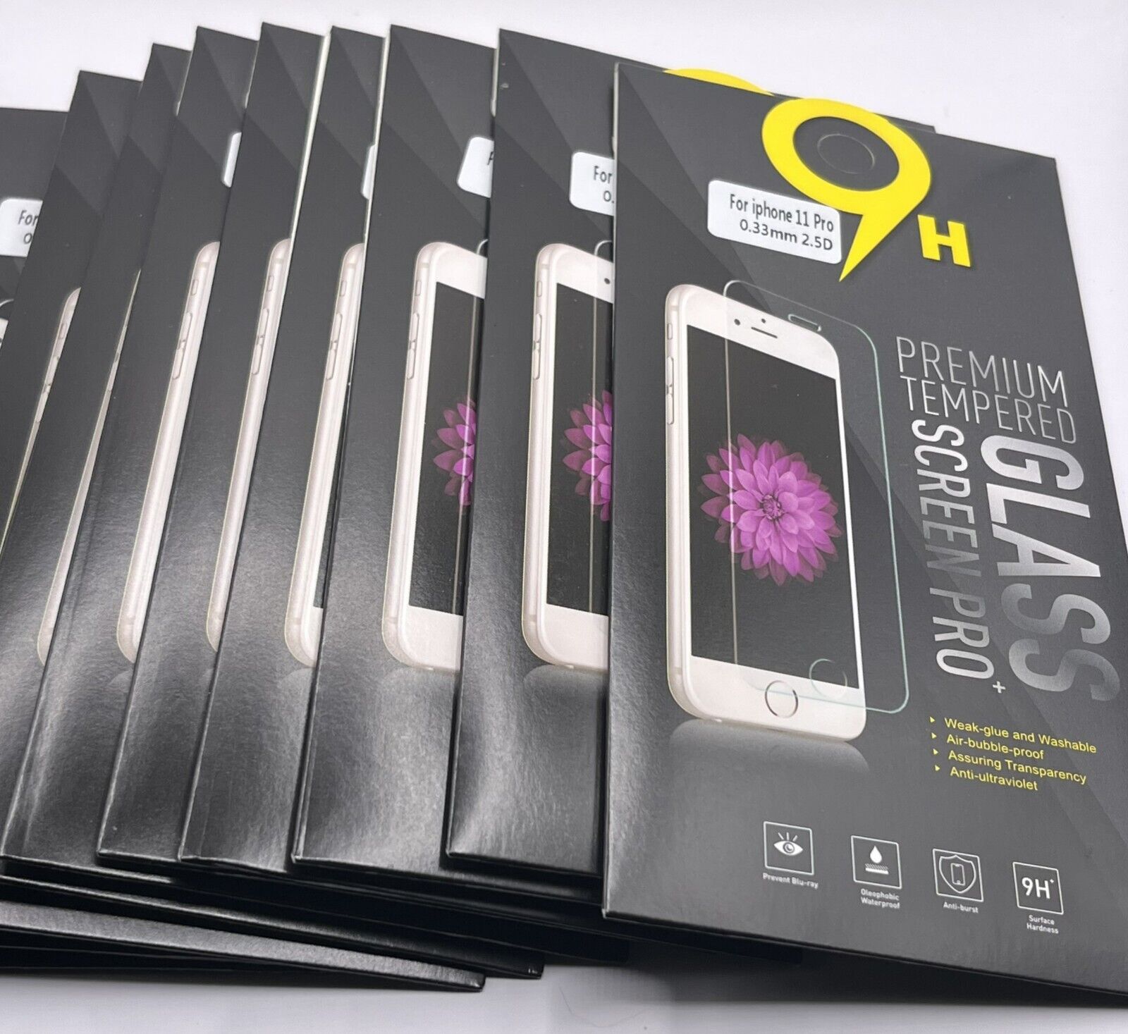 10 pack iPhone 11 or 13 Screen Protector 9H Premium Tempered GLASS