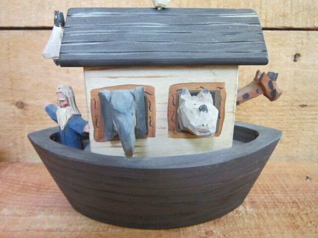 Whimsical Whittlers V. S. Vaughn and Stephanie Rawson Noah\'s Ark Figurine 1992