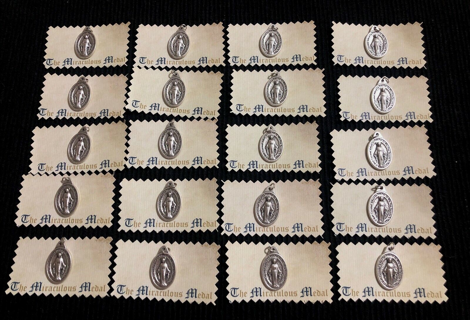 ⭐️LOT OF 20 BLESSED VIRGIN MARY OUR LADY OF THE MIRACULOUS MEDAL SIGNED ITALY⭐️