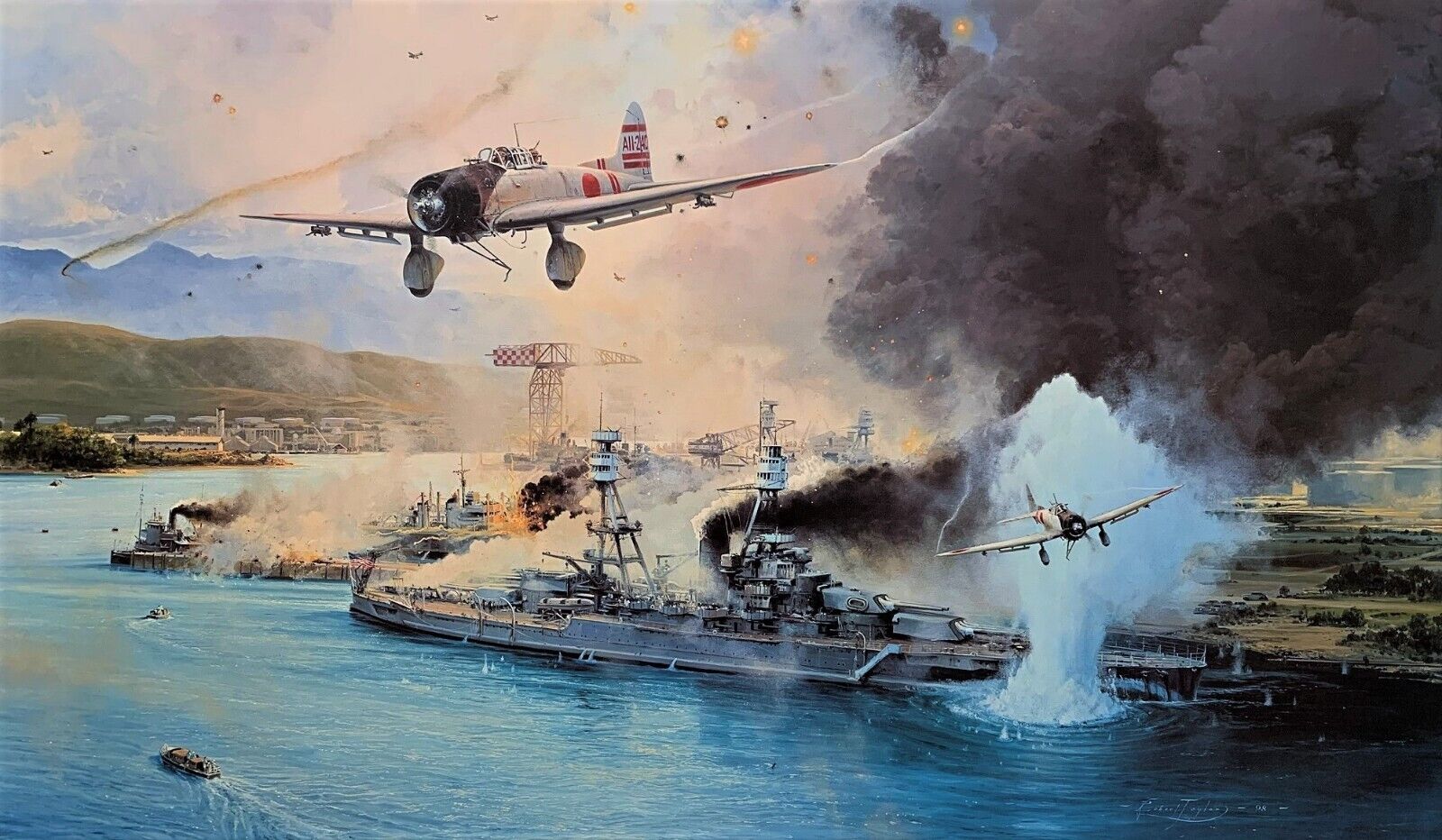 Remember Pearl Harbor, Robert Taylor Artist Proof signed by USS Nevada Veterans