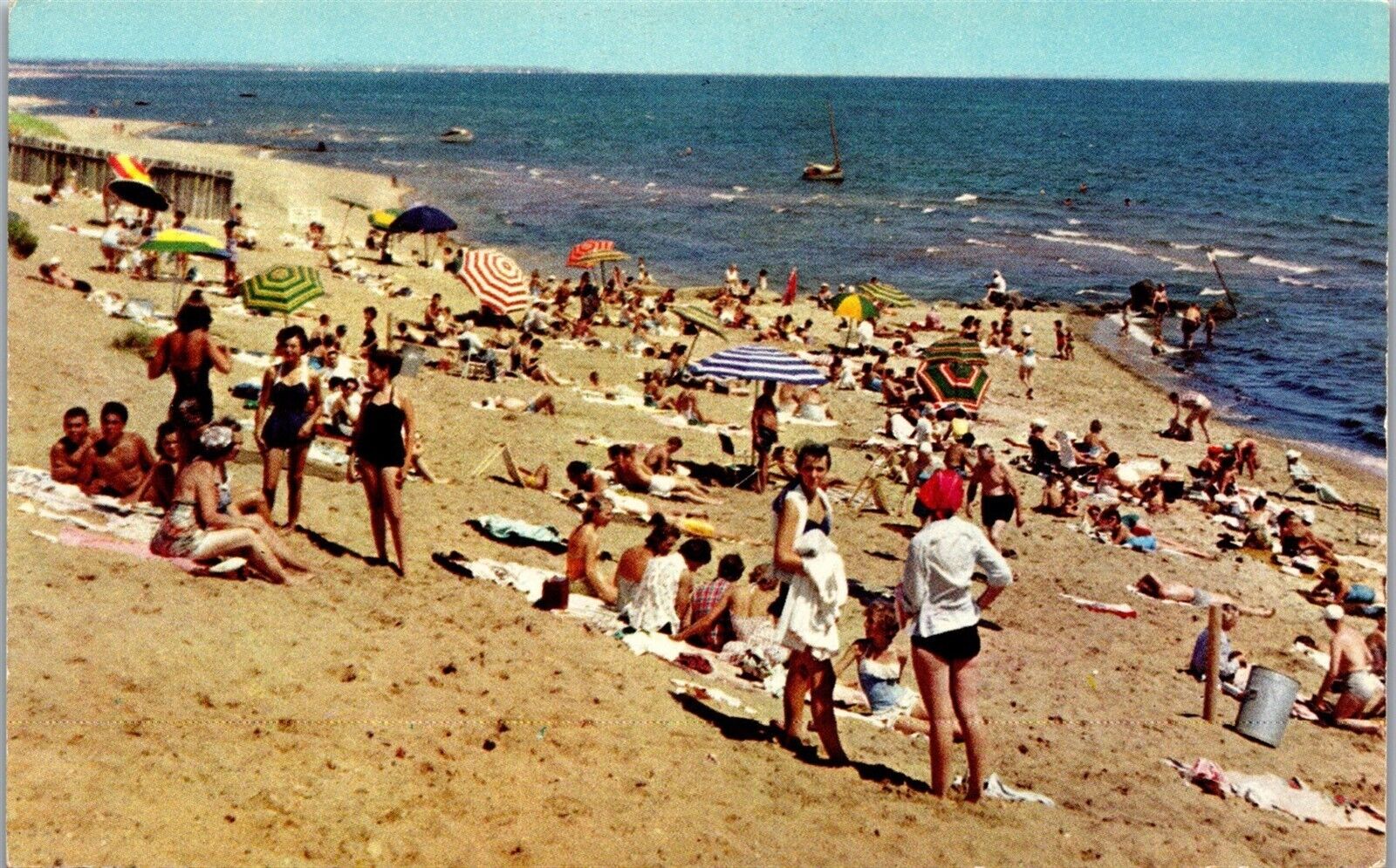 Vintage Postcard Greetings from Rehoboth Beach DE Delaware Sunbathers 