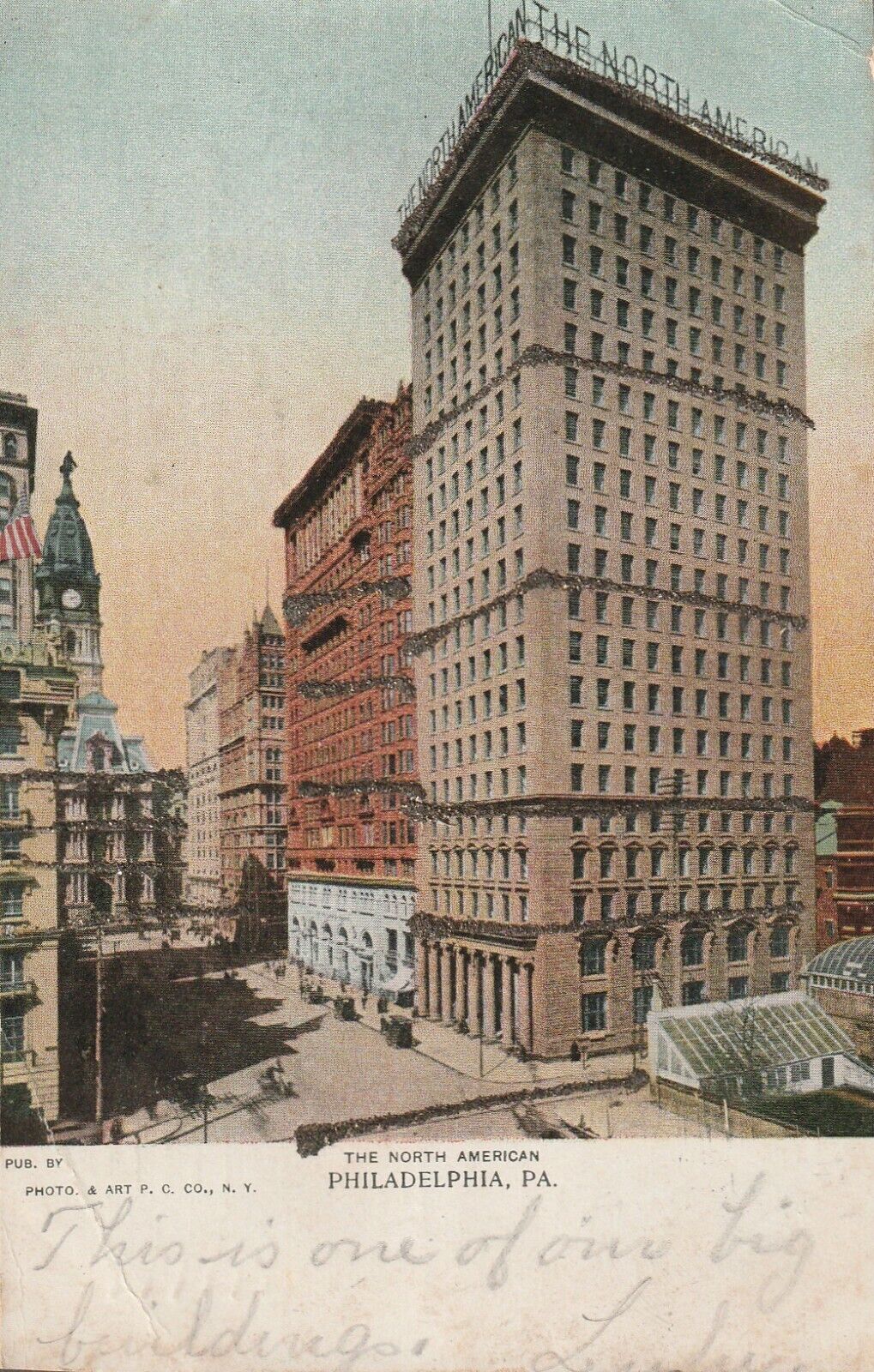 Antique Postcard 1906 The North American Building Philadelphia, PA